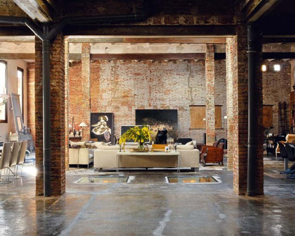 Simple Industrial Look Interior Design for Large Space