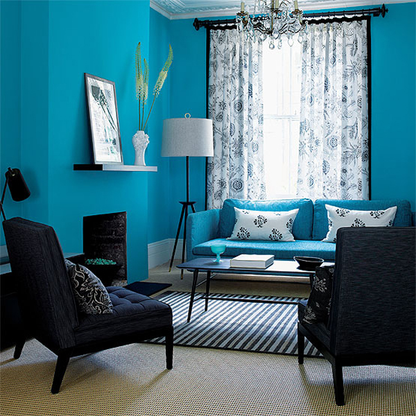 Interesting Blue Color Schemes For Living Room 