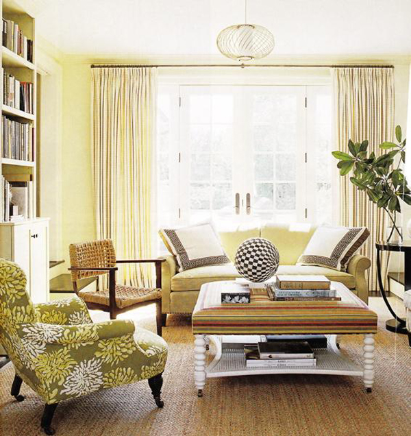 Sunny Yellow Living Room Design Ideas | InteriorHolic.com