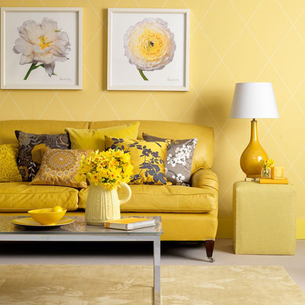 Unique Yellow Themed Living Room for Living room