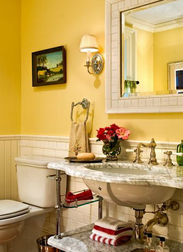 Yellow Bathroom Design Ideas | InteriorHolic.com