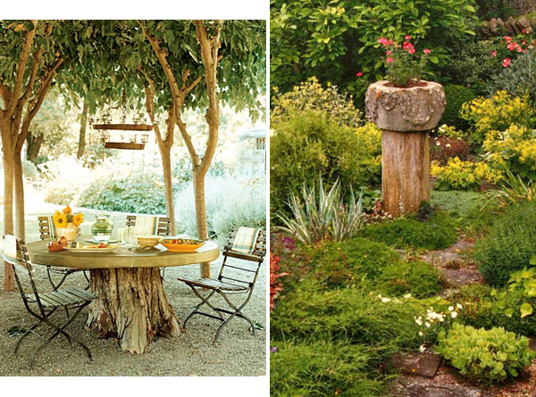 Ways To Decorate Old Tree Stumps In Garden: Base/Pedestal