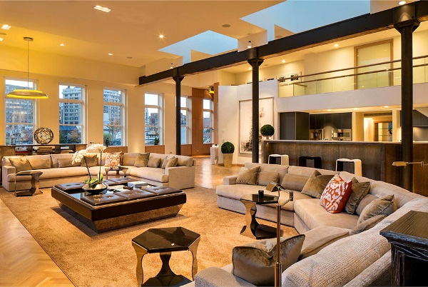 $32 Million Penthouse in Soho, a living room  
