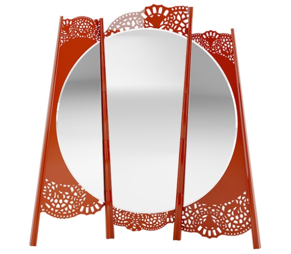 Red lace mirror by Malabar