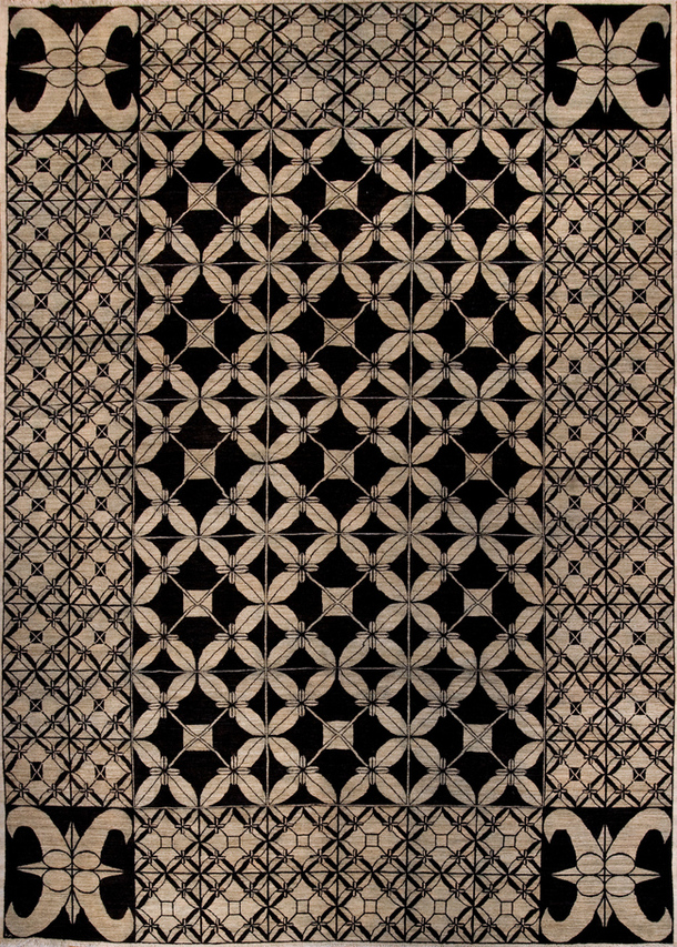 Carpet by design of Stanley Tigerman, Abrahamic Tribal Patterning I