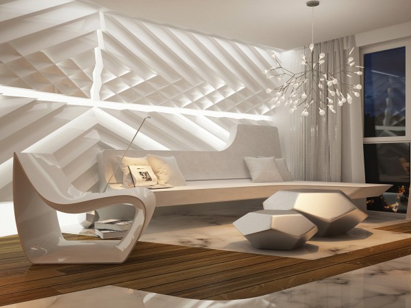 Futuristic interior by Bozhinovski Design, living room