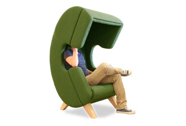 FirstCall, phone-shaped chair 