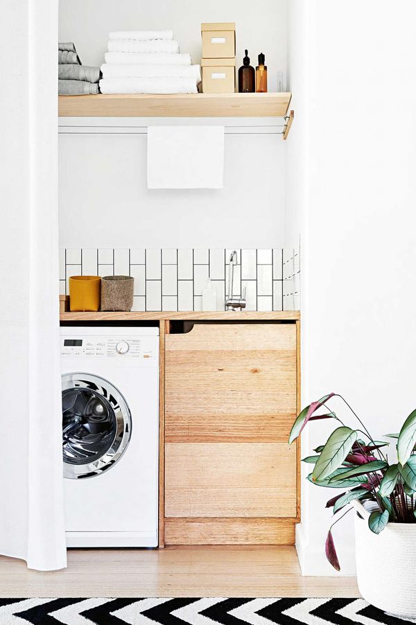 Minimalist style laundry room