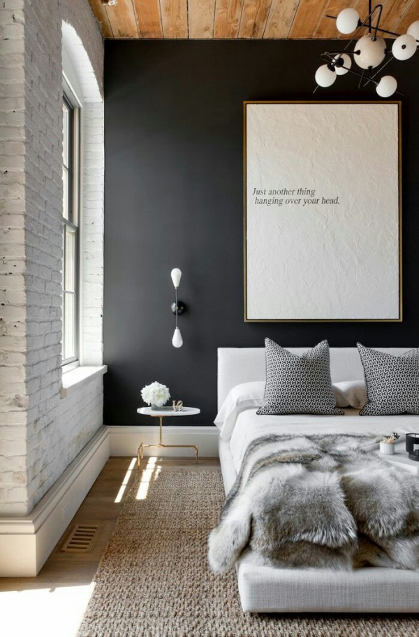 Bedroom interior in neutral tones