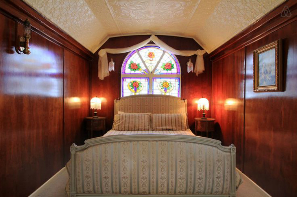 Royal train carriage bedroom