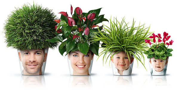 Amusing Gardening: Family Portrait Flower Pots