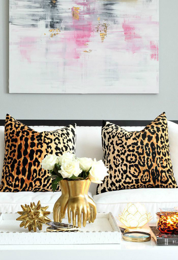 Leopard throw pillows