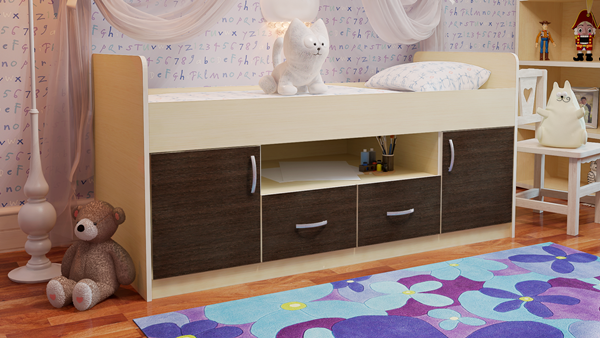 Bed with drawers 
