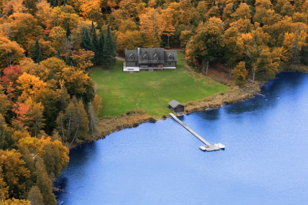 Black house in Laurentians Mountains, in 125 miles to to Montreal, Canada.