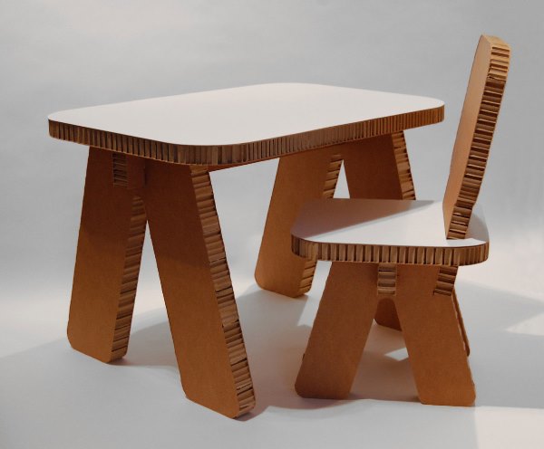 Cardboard table and chair