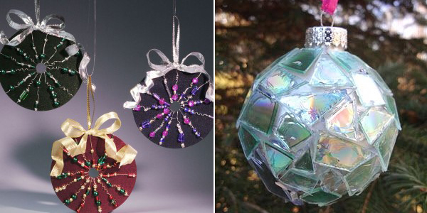 Christmas ornaments from CDs