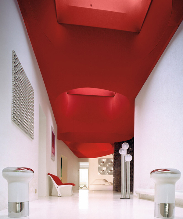 red and white hallway