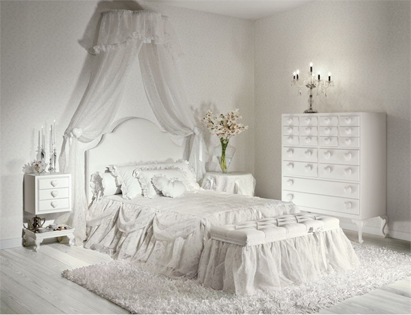 Elegant White Bedroom Interior Design