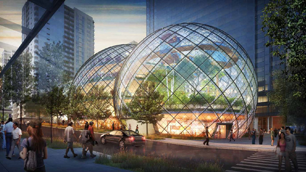 Glass Biospheres For Amazon Headquarters