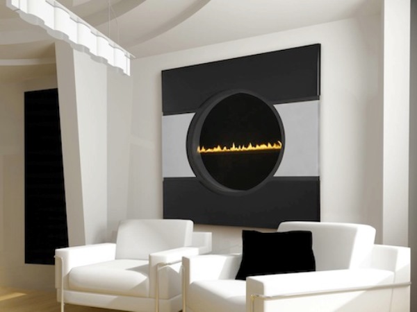A fireplace in High-tech style 