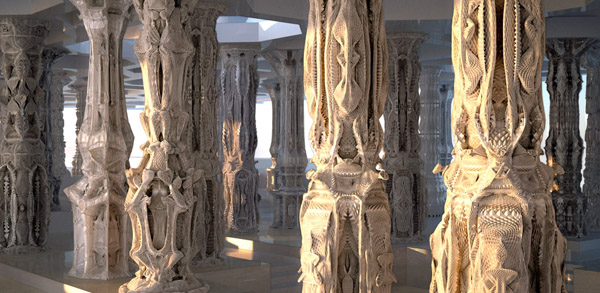 Intricate Architecture in Michael Hansmeyer's Ornamented Columns