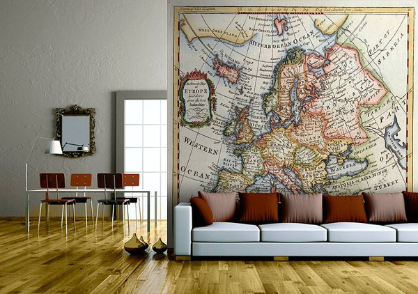 Map Wallpaper In Interior Design | InteriorHolic.com