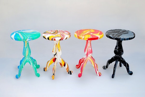 Marbled chairs by Metafaux Design 