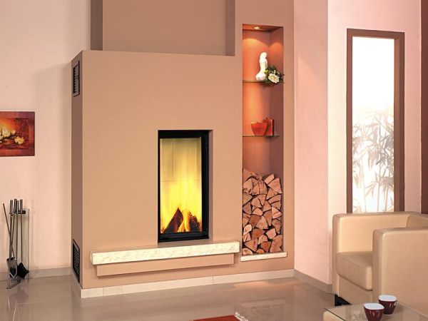 A fireplace in Modern style