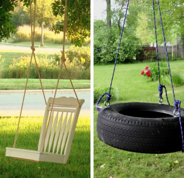 Chair and tire swing