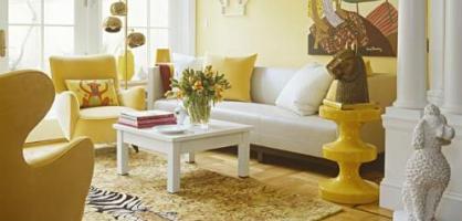 Sunny Yellow Living Room Design Ideas