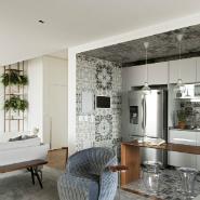 360 Degree Apartment Features Unconventional Kitchen Design