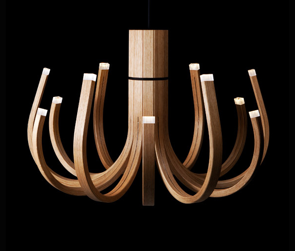 Wooden Chandelier by Mikko Paakkanen