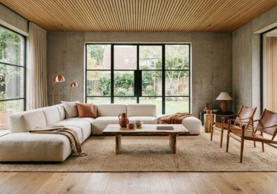 Modern living room with contemporary furniture