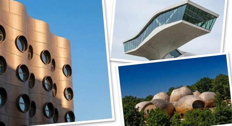 Odd shaped buildings with unconventional architecture