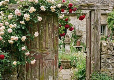 Repurposed old doors as creative home decor