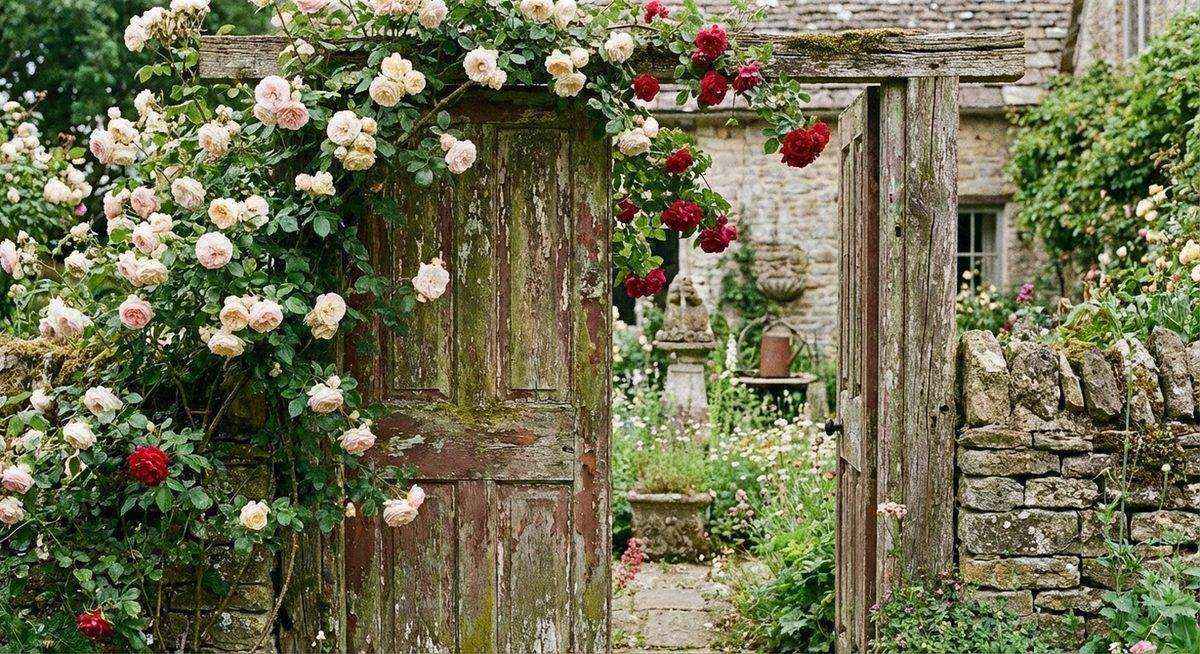 Repurposed old doors as creative home decor
