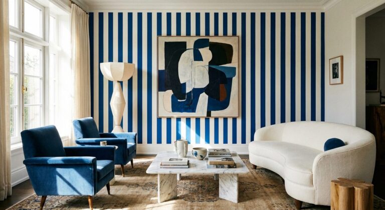 Stripes in interior design adding pattern and depth