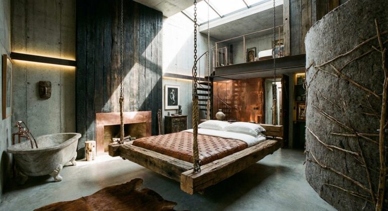 Unusual bedroom design with creative features