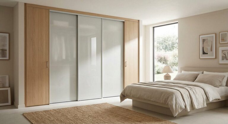 Wardrobe integrated into bedroom layout
