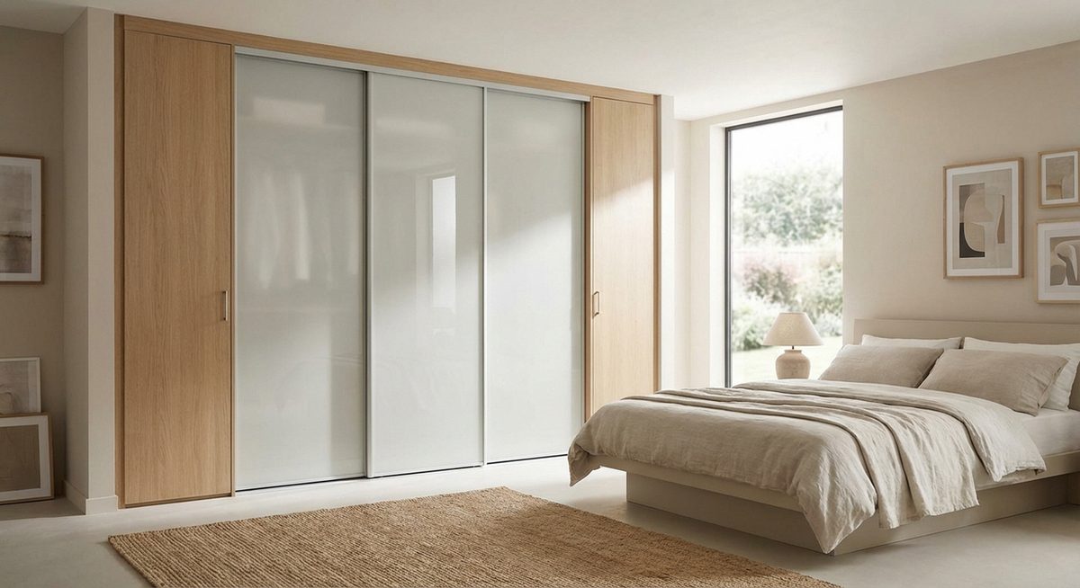 Wardrobe integrated into bedroom layout