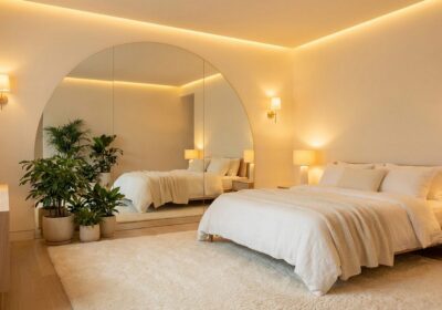 Windowless bedroom design with artificial lighting solutions